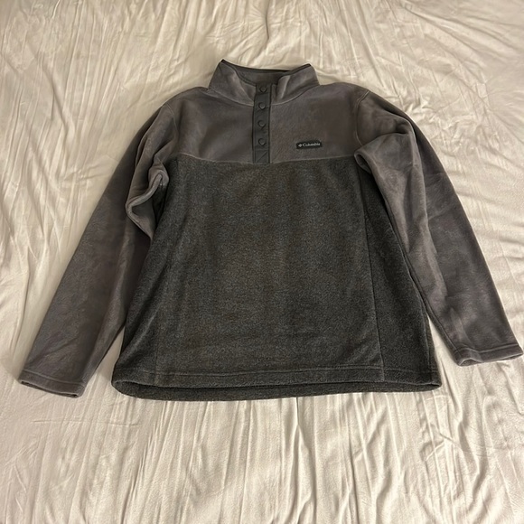 Gray Medium Columbia Half Snap Pullover Fleece - Picture 1 of 2